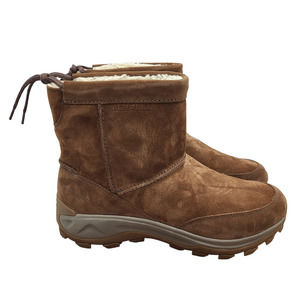 Merrell Snow Boots Mens Sz 14 Winter Pull On Faux Fur Lining Earth Brown New